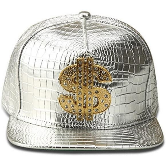 Hip Hop Hat, Flat-Brimmed Hat, Dollar Rock Cap, Adjustable Snapback - Picture 1 of 3